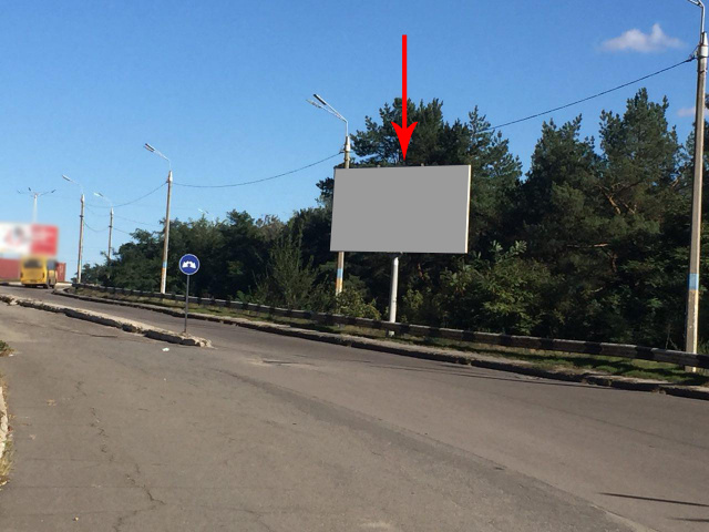 Щит 6x3,  дз78А,в'їзд на Мостовий перехід через р.Дніпро (праворуч на узбіччі)