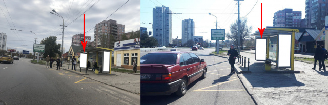 Зупинка 2.01x1,  Zdp015A2,Набережна Перемоги вул., біля буд. 102 Д, перед кільцевою розв'язкою
