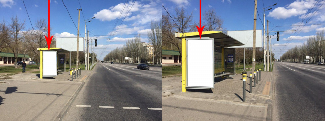 Зупинка 2.01x1.21,  Zdp031B2,Набережна Заводська вул., навпроти буд. 97 Б, перед вул.Ю.Кондратюка
