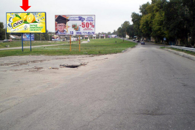 Щит 6x3,  дз47А,просп. Аношкіна, 121 (транспортна розв'язка), з'їзд з мосту в напрямку центру