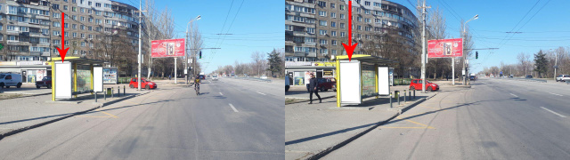Зупинка 2.01x1,  Zdp015B2,Набережна Перемоги вул., біля буд. 102 Д, перед кільцевою розв'язкою