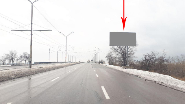 Щит 6x3,  085A,в'їзд на Кайдацький міст з Лівого берега