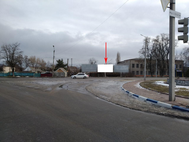 Щит 6x3,  Нп12А,вул.Першотравнева - вул.Патріотів України (2), напрямок руху до старої частини міста, районної лікарні, виїзду з міста