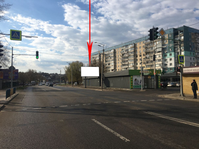 Щит 6x3,  047А,вул. Метробудівська, 12 (АТБ, СІЛЬПО), рух від набережної Заводської