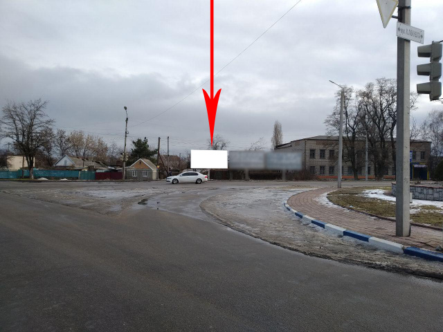 Щит 6x3,  Нп13А,вул.Першотравнева - вул.Патріотів України (1), напрямок руху до старої частини міста, районної лікарні, виїзду з міста