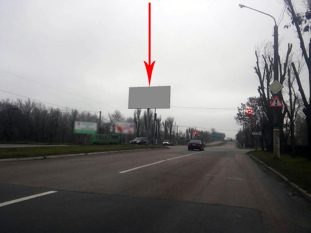 Щит 6x3,  дз17А1,Єлизаветівське шосе, на розділовій смузі, рух з лівого на правий берег