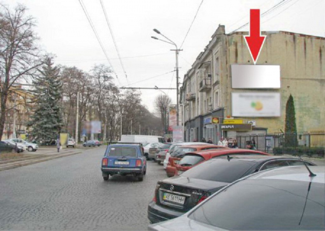 Щит 6x3,  087А,просп. Д. Яворницького (К. Маркса), 101а, 2 верхня площина, між вул. Шмідта та вул. Нова