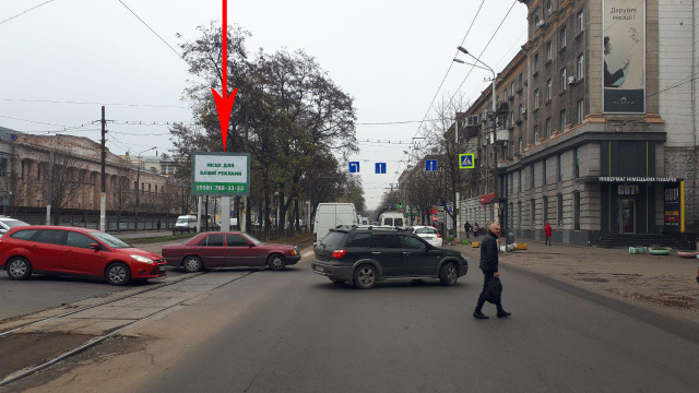 Беклайт 3.14x2.32,  t222A,просп. Дмитра Яворницького - вул. Привокзальна, рух в центр