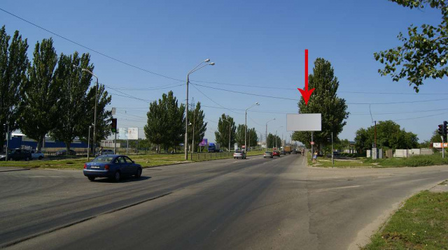 Щит 6x3,  t022A,Донецьке шосе - вул. Петрозаводська, напрямок до Кайдацького мосту, біля світлофора