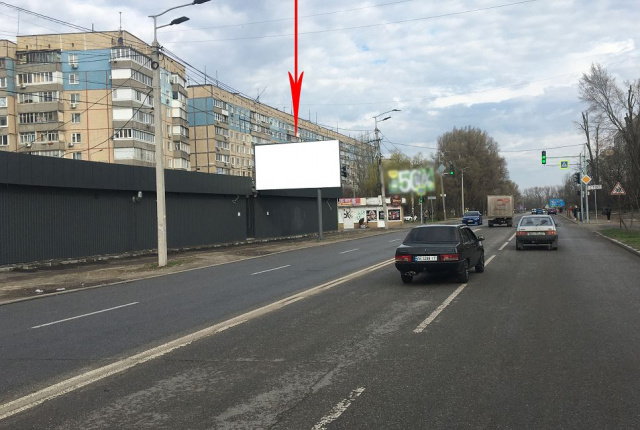 Щит 6x3,  047Б,вул. Метробудівська, 12 (АТБ, СІЛЬПО), рух до набережної Заводської