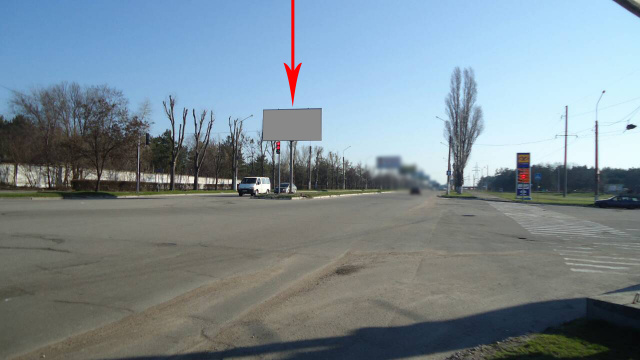 Щит 6x3,  дз17А2,Єлизаветівське шосе, на розділовій смузі, рух з правого на лівий берег