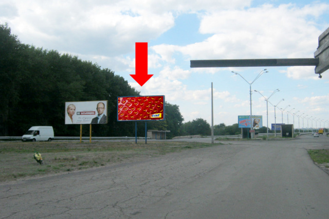 Щит 6x3,  дз47Б,просп. Аношкіна, 121 (транспортна розв'язка), заїзд на міст в напрямку лівого берегу